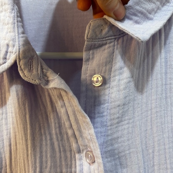 Social Standard Sanctuary Sz M Lavender Button Down Gauzy Lagenlook Pastel Beach - Picture 5 of 9